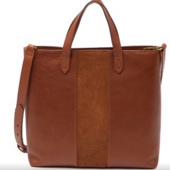 Madewell Handbags - Madewell Brown Leather & Suede Tote Crossbody